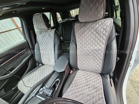 Автотренд  Накидки на сиденье на силиконе велюр узкий сигара серый 2шт    фото 8