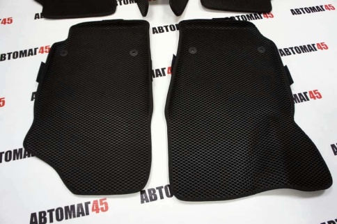 EVA ЭВА 3D коврики в салон Volkswagen Polo 2010-2020г седан черные рисунок ромб комплект 5шт  фото 5