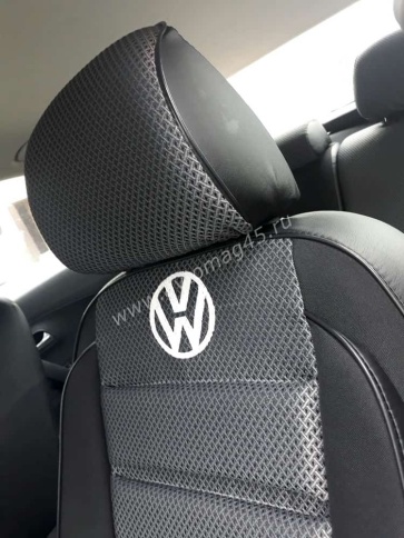 Авточехлы  Volkswagen Polo Фольцваген Поло седан 1/1 2010-2020г жаккард черно-серый Ижевск    фото 3