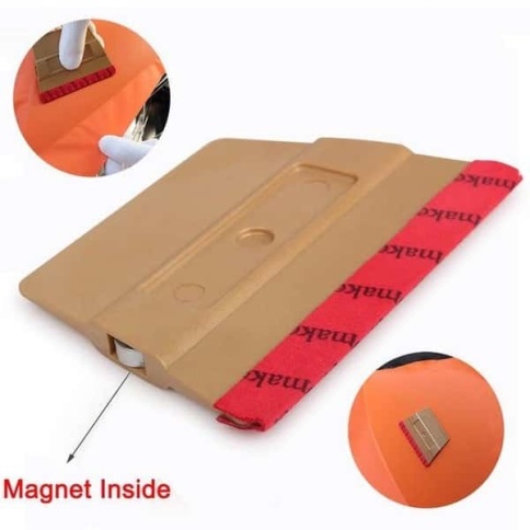 Ракель трапеция для тонировки магнитный с замшей пластик 10см  фото 2