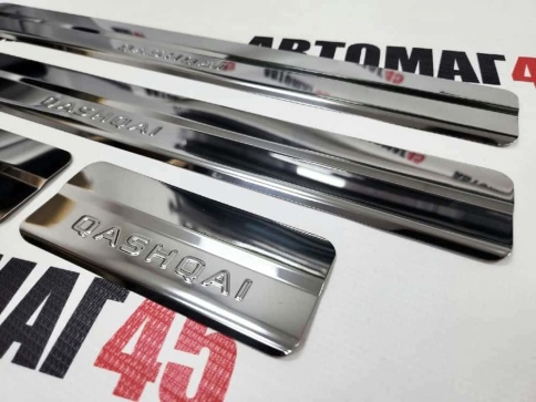 LIDER  Накладки на пороги  Nissan Qashqai Ниссан Кашкай 2006-2013г 4 шт нержавейка    фото 3