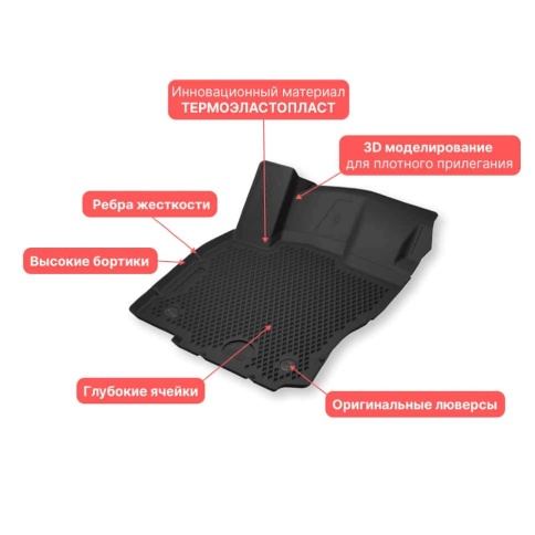 Form Коврики  в салон Hyundai Creta 1 2015-2021г полиуретан EVA 3D премиум комплект 4шт     фото 5