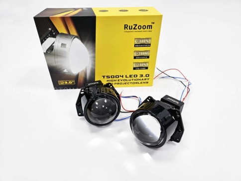 Ruzoom TS004 светодиодные Би-Led линзы 3.0" 12V 40-50W 6000K 4800Lm 1 чип гарантия 12 месяцев фото 4