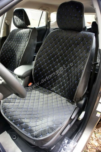 Чехлы  накидки на сиденье вельвет черный с бежевой/белой ниткой комплект 5шт    фото 6