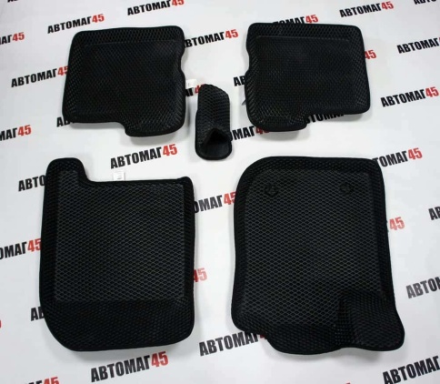 BORATEX  коврики в салон 3D EVA ЭВА Lada XRAY без органайзера черные рисунок ромб комплект 5шт    фото 1
