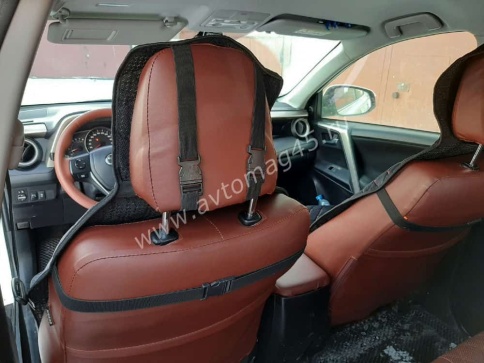 Автотренд  Накидки на сиденье на силиконе без боков велюр черный c красной ниткой 2шт фото 2