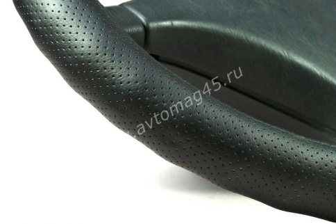 IGG  1002 оплетка руля экокожа перфорация черный волна    фото 2