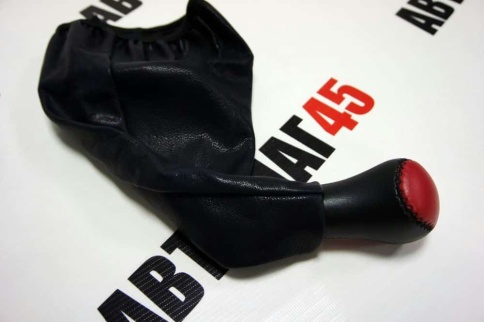 Skyway  Ручка КПП с чехлом ВАЗ 2101 2107 экокожа черно-красная    фото 3