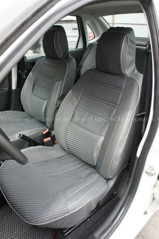 Авточехлы  Лада Granta Гранта до 08.2018г 1/1 2/3 жаккард серый    фото 8