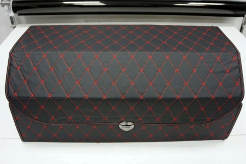 Органайзер  багажника кофр экокожа черный с красной ниткой 70 x 30 x 30см MAXIMAL Big   фото 3