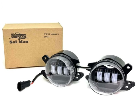SALMAN  Фары п/туманные 3 линзы Mercedes Мерседес круг LED 50W 2шт гарантия 6мес  фото 1