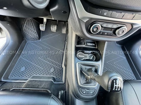 Rezkon Коврики  в салон LADA Vesta Веста LADA Vesta Веста SW Сross резина комплект 4шт    фото 5