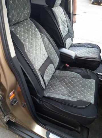 Чехлы  накидки на сиденье лен форма 2Д серый передние 2шт    фото 9