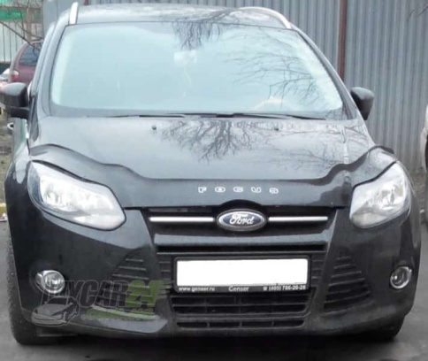 Дефлектор капота Ford Focus 3 Форд Фокус 3 до рестайлинг 2010-2015г     фото 2