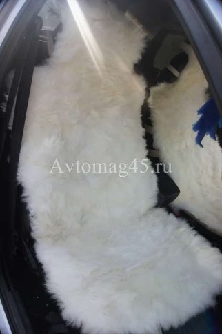 Накидка  на сиденье длинный ворс белый 140х55см 1шт    фото 4