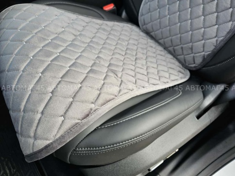Автотренд  Накидки на сиденье на силиконе велюр узкий сигара серый 2шт    фото 4