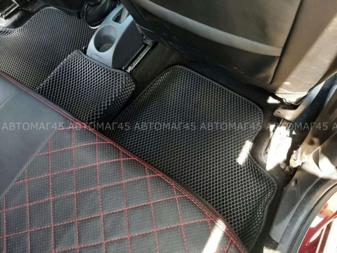 EVA ЭВА 3D коврики в салон Лада Largus FL 5 мест Logan до 13г Sandero Stepway до 15г чер рис ром 5шт фото 5