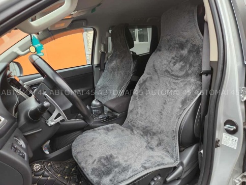 Рус Автотренд  Накидка на сиденье короткий ворс серый шерсть 40% размер XL 148х57см 2шт    фото 5