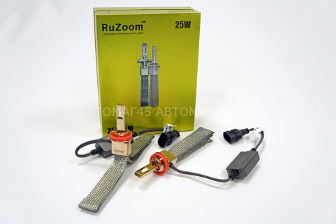 Ruzoom T12 LED 2шт H11 12В 25W 6000K 2500Lm с пассивным охлаждением гарантия 6мес    фото 2