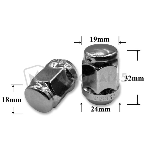 T0518 Гайка колесная иномарки М12*1,25*32 кл.19 конус закр. CH H-2006M фото 1