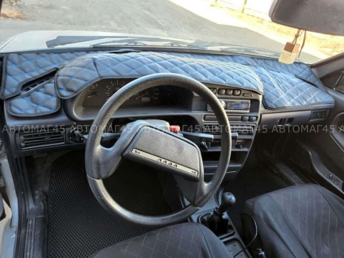 Накидка на панель ВАЗ 2114 2115 только европанель с синей ниткой экокожа фото 7