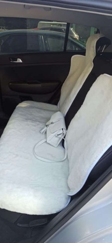 Накидки  задний ряд короткий ворс белый шерсть 60% комплект 3шт    фото 3