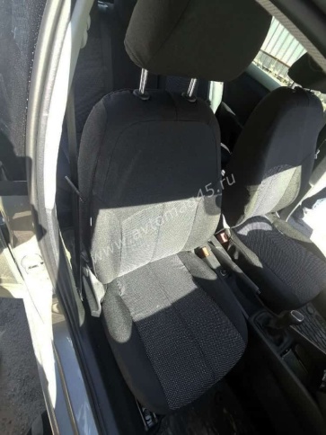 Авточехлы  Skoda Rapid с 2012г 2/3 Volkswagen Polo лифтбэк с 2020г жаккард черно-серый    фото 4