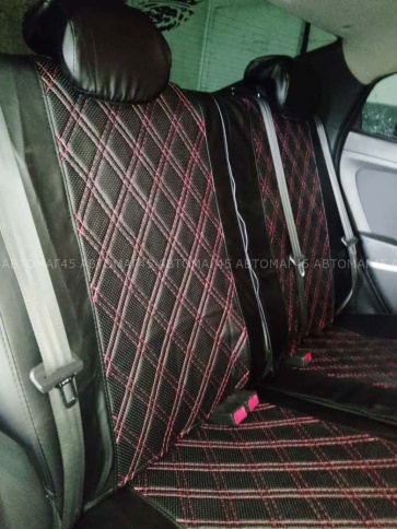 Экстрим  чехлы универсальные экокожа черный черный и красная нить ромб комплект    фото 14