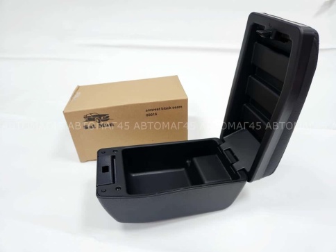 Подлокотник  ВАЗ 2170 Лада Приора 1 экокожа черный с черной ниткой SALMAN   фото 2