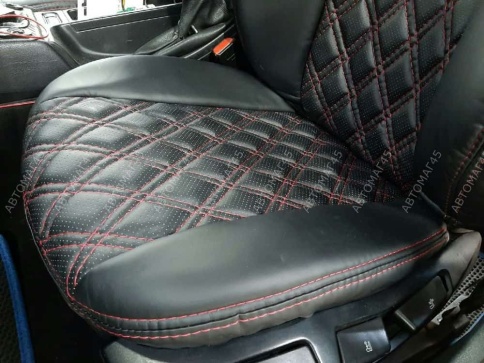 Экстрим  чехлы универсальные экокожа черный черный и красная нить ромб комплект    фото 8