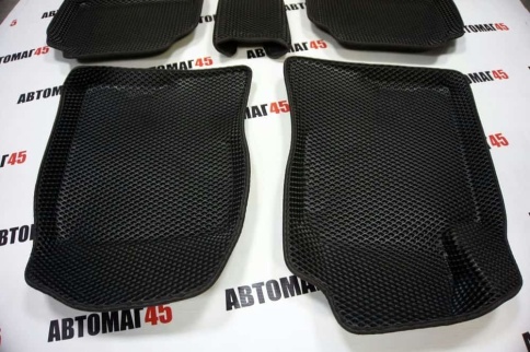 BORATEX  коврики в салон 3D EVA ЭВА Toyota Avensis 2003-2008г черные рисунок ромб комплект 5шт фото 5