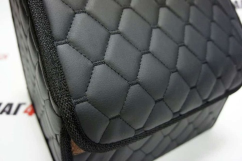 Органайзер  багажника кофр экокожа черный соты 30 x 30 x 30см    фото 2