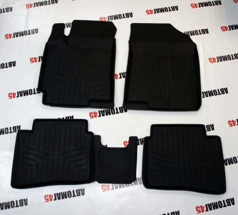 Коврики  в салон Hyundai Solaris 2011-2017г Kia Rio 2011-2017г Hyundai I20 комплект 4шт    фото 5