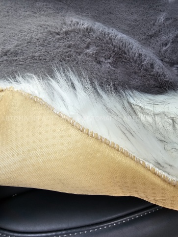 Накидки искусственный мех комбинированные середина темно-серая бока палевые 140х50см 2шт    фото 3