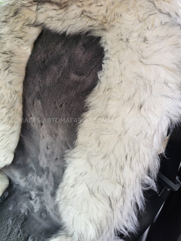 Накидки искусственный мех комбинированные середина темно-серая бока палевые 140х50см 2шт    фото 2