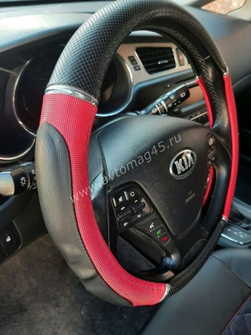 Autoprofi  оплетка руля гелевая рельефная черно-красная размер М GL-1020 BK/RD (M)   фото 4