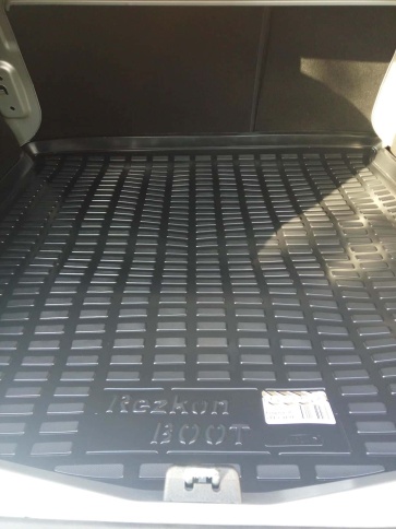 Rezkon  коврик в багажник пластик Renault Logan Рено Логан Logan Stepway Логан Степвей c 2013г    фото 3