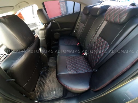 Авточехлы  Mazda 6 Мазда 6 2007-2012г только на седан экокожа черный ромб    фото 2