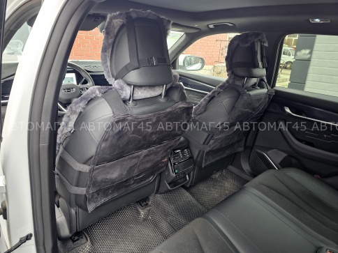 Fentow Накидки  короткий ворс мутон серый с юбкой премиум 146х55см 2шт    фото 3