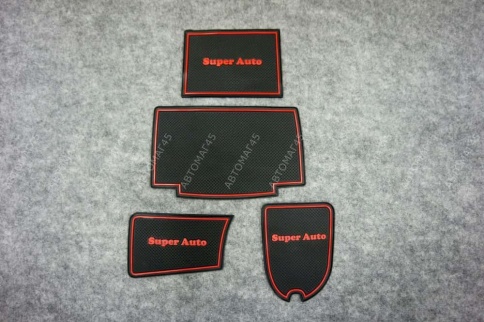 Коврики в ниши ВАЗ 2113 2114 2115 красные буквы 4пр. фото 1