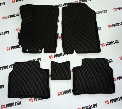 EVA ЭВА 3D коврики в салон Kia Rio 17-22г X-Line 17-22г Solaris 17-22г черные рис ромб комплект 5шт фото 3