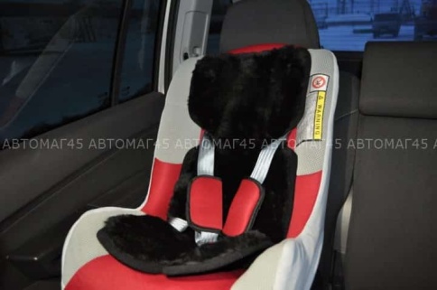 Накидка на детское сиденье короткий ворс черный шерсть 80% 1шт     фото 3