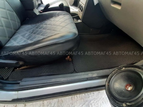 EVA ЭВА  коврики в салон Лада Приора ВАЗ 2110 черные рисунок ромб комплект 5шт CITY    фото 6