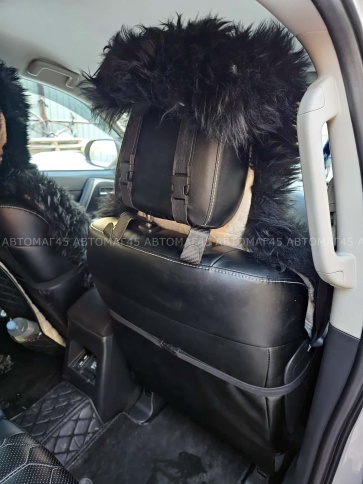 Maximal Накидки комбинированные из овчины черный 140х55см 2шт    фото 8