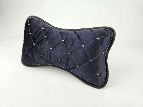 Maximal Подушка косточка под шею велюр черная с белой ниткой 26х19см 1шт    фото 2