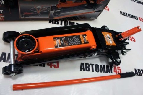 Автодело  домкрат 3т гидравлический подкатной поворотная ручка высота 130-410мм    фото 2