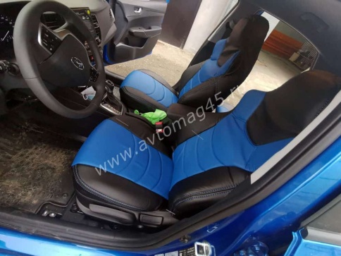 Динас  чехлы универсальные экокожа черный синий комплект    фото 5