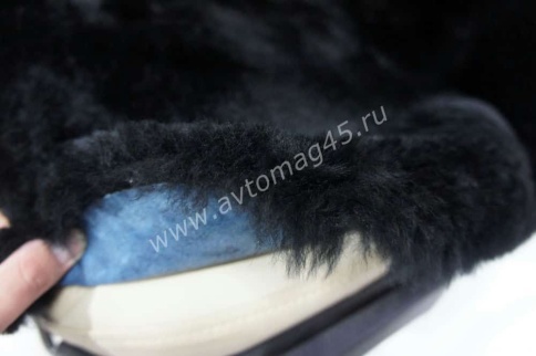Накидки  короткий ворс черный на коже 138х55см 2шт    фото 3