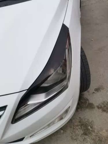 Реснички накладки на фары Hyundai Solaris Хендай Солярис 2014-2017г 2шт    фото 4