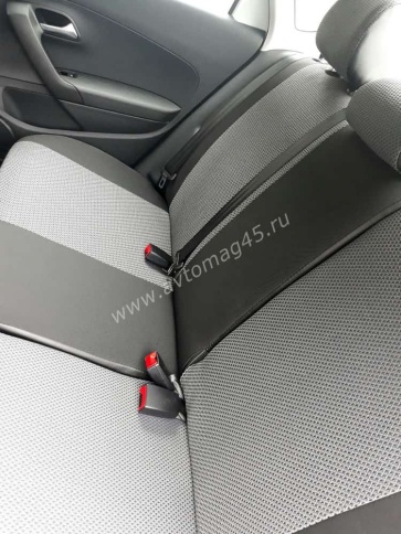 Авточехлы  Volkswagen Polo Фольцваген Поло седан 2/3 2010-2020г жаккард серый Ижевск    фото 5